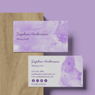 Lavender Wasserfarbe Minimalistisch mit Elegantes Visitenkarte