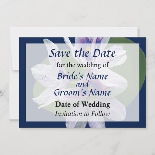 Lavender Water Lilies Save the Date (Vorderseite)