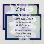 Lavender Water Lilies Save the Date (Vorne/Hinten)