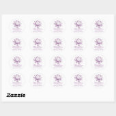 Lavender Water Lily Round-Address-Labels Runder Aufkleber (Blatt)