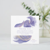 Lavender Watercolor Abstract Birthday Dankeskarte (Stehend Vorderseite)