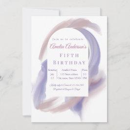 Lavender Watercolor Abstract Birthday Invita Einladung