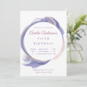 Lavender Watercolor Abstract Birthday Invitation Einladung (Stehend Vorderseite)