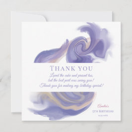 Lavender Watercolor Abstract Birthday Thank You Ca Dankeskarte