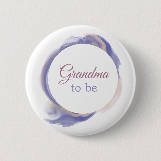 Lavender Watercolor Abstract Grandma to be Button (Vorderseite)