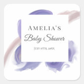 Lavender Watercolor Abstract Square Sticker (Vorderseite)