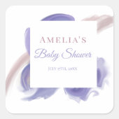 Lavender Watercolor Abstract Square Sticker (Vorderseite)