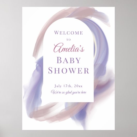 Lavender Watercolor Abstract Welcome Poster (Vorne)