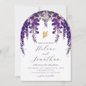 Lavender Watercolor Blumengarten Einladung (Vorderseite)