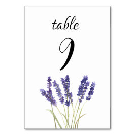 Lavender Watercolor Blütenviolette Blumen Hochzeit Tischnummer