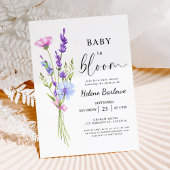 Lavender Watercolor Boho Wildblume Babydusche Einladung