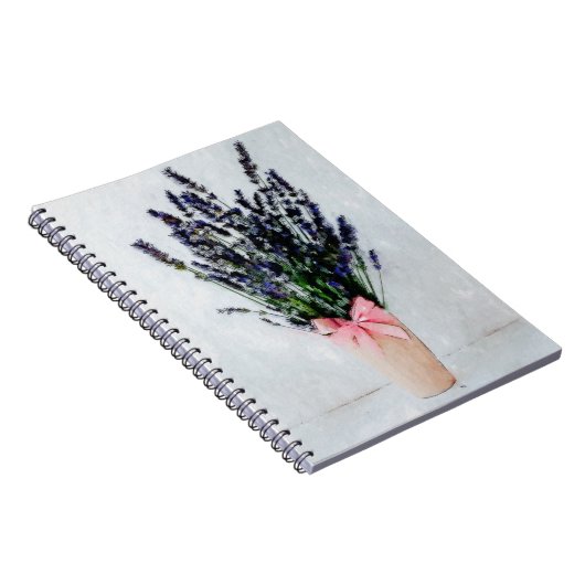 Lavender Watercolor Bouquet Notebook Notizblock (Rechte Seite)