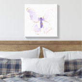 Lavender Watercolor Butterfly Leinwanddruck (Insitu (Schlafzimmer))