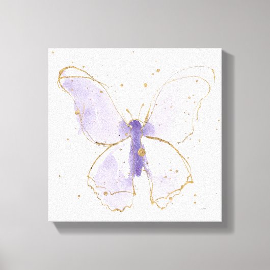 Lavender Watercolor Butterfly Leinwanddruck (Vorderseite)