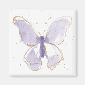 Lavender Watercolor Butterfly Magnet (Vorne)