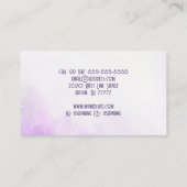 Lavender Watercolor Butterfly Visitenkarte (Rückseite)