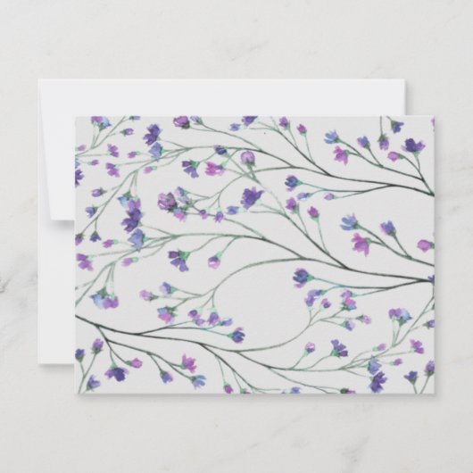 Lavender Watercolor Custom Personal Stationery Mitteilungskarte (Vorderseite)