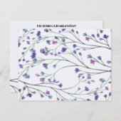 Lavender Watercolor Custom Personal Stationery Mitteilungskarte (Vorne/Hinten)