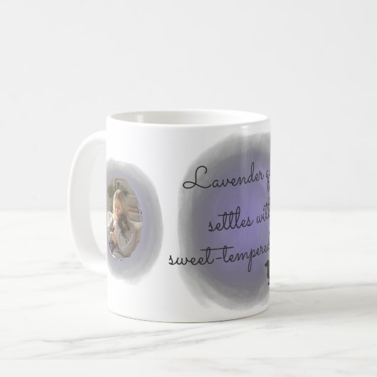 Lavender Watercolor Dachshund Custom Name Kaffeetasse (Vorderseite Links)