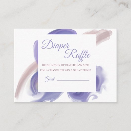 Lavender Watercolor Diaper Raffle Insert (Vorderseite)