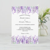 Lavender Watercolor Elegante Hochzeit der Blumen Einladung (Stehend Vorderseite)