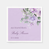 Lavender Watercolor Floral Baby Dusche Serviette (Vorderseite)