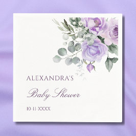 Lavender Watercolor Floral Baby Dusche Serviette