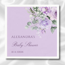 Lavender Watercolor Floral Baby Dusche Serviette