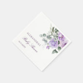 Lavender Watercolor Floral Baby Dusche Serviette (Ecke)
