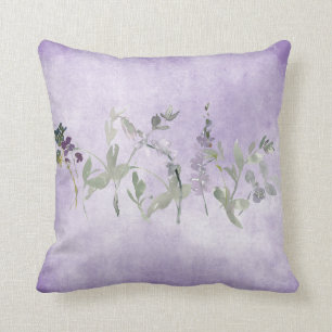Lavender Watercolor Floral Chic Kissen