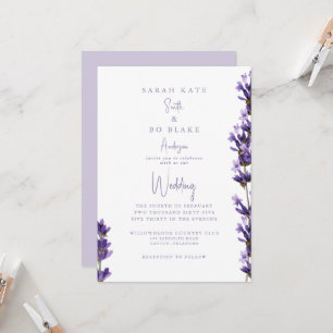 Lavender Watercolor Floral No Parents Wedding Einladung