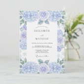 Lavender Watercolor Floral Romance Wedding Einladung (Stehend Vorderseite)