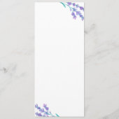 Lavender Watercolor Floral Wedding Card Menükarte (Rückseite)