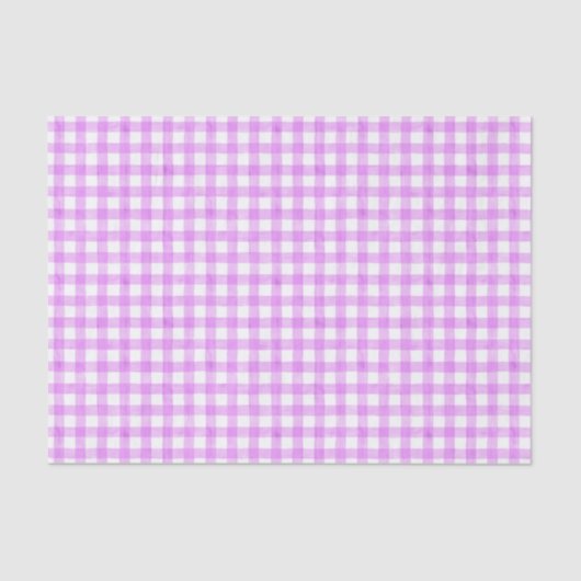 Lavender Watercolor Gingham Tissue Paper Seidenpapier (Vorderseite)
