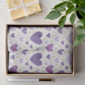 Lavender Watercolor Hearts with Gold Sparkle Seidenpapier (Geschenk)