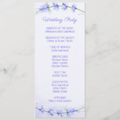 Lavender Watercolor Hochzeitsprogramme Programm (Rückseite)