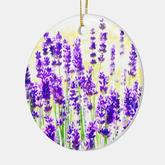 Lavender Watercolor Keramikornament (Links)