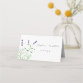 Lavender Watercolor Lila Blume Blumenzehen Platzkarte (Rückseite)