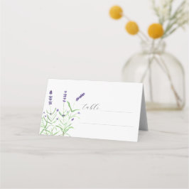 Lavender Watercolor Lila Blume Blumenzehen Platzkarte