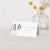 Lavender Watercolor Lila Blume Blumenzehen Platzkarte (Rückseite)