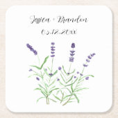 Lavender Watercolor Lila Boho Floral Wedding Rechteckiger Pappuntersetzer (Vorderseite)