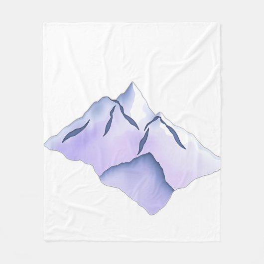 Lavender Watercolor Mountain Night Fleecedecke (Vorderseite)