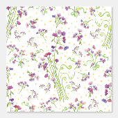 Lavender Watercolor Pattern Floral Art Print Tapete (Vorderseite)