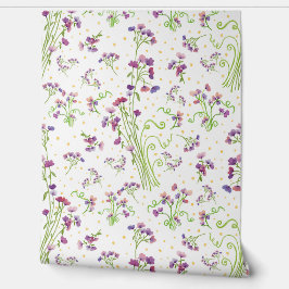 Lavender Watercolor Pattern Floral Art Print Tapete