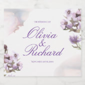 Lavender Watercolor– Personalized Floral  Schaumweinetikett (Einzelnes Label)