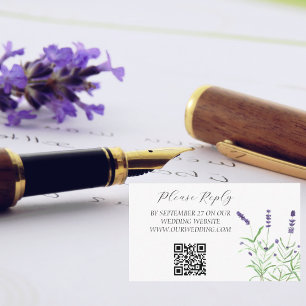 Lavender Watercolor Purple Blumen Blumenzehen Begleitkarte