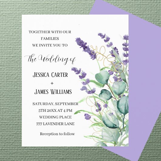 Lavender Watercolor Rustic Eukalyptus Wedding