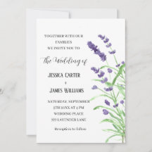 Lavender Watercolor Rustikale Elegante Hochzeit