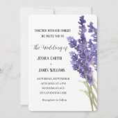 Lavender Watercolor Rustikale Elegante Hochzeit Einladung (Vorderseite)