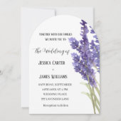 Lavender Watercolor Rustikale Elegante Hochzeit Einladung (Vorderseite)